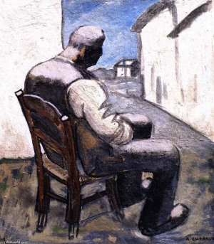 Auguste Chabaud, O &kappa;&alpha;&theta;&iota;&sigma;&mu;έ&nu;&omicron;&sigmaf; ά&nu;&tau;&rho;&alpha;&sigmaf; (1911). 