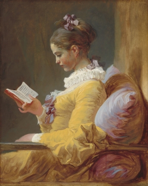 Jean-Honor&eacute; Fragonard&nbsp;, &Nu;&epsilon;&alpha;&rho;ή &pi;&omicron;&upsilon; &delta;&iota;&alpha;&beta;ά&zeta;&epsilon;&iota;, &pi;&epsilon;&rho;. 1769. &Lambda;ά&delta;&iota; &sigma;&epsilon; &kappa;&alpha;&mu;&beta;ά, 81,1 x 64,8 &epsilon;&kappa;.&nbsp;