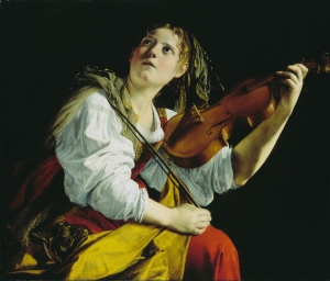 Orazio Gentileschi (1563-1639), Νεαρή γυναίκα με βιολί (Αγία Καικιλία) (εναλλακτικός τίτλος: Η Artemisia Gentileschi ως Αγία Καικιλία), περ. 1612, λάδι σε καμβά, 83,5 × 97,8 εκ.