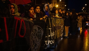 Διαδήλωση στη Θεσσαλονίκη, μετά το τραγικό δυστύχημα.